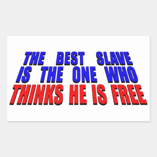 Beste slaaf rechthoekige sticker (Voorkant)