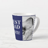 Beste slechte ooit Vaderdag 2 foto collage Blauw Latte Mok (Rechterhoek)