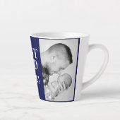 Beste slechte ooit Vaderdag 2 foto collage Blauw Latte Mok (Rechts)