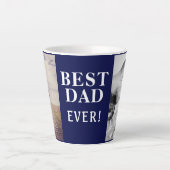 Beste slechte ooit Vaderdag 2 foto collage Blauw Latte Mok (Voorkant)