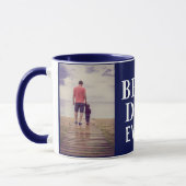 Beste slechte ooit Vaderdag 2 foto collage Blauw Mok (Links)