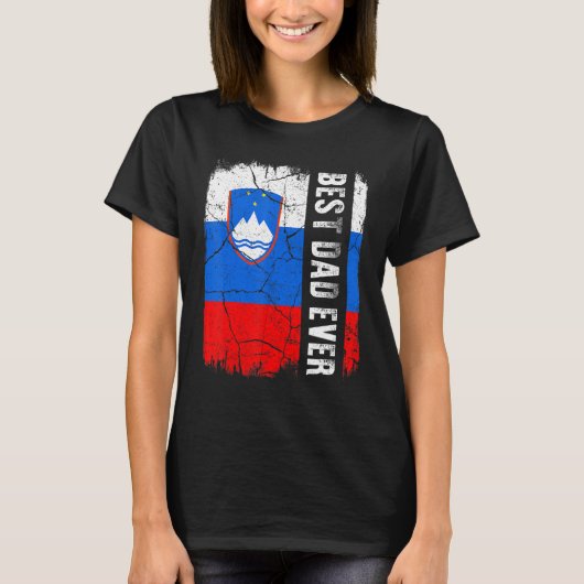 Beste Sloveense vader ooit Slovenië vlag Vaderdag T-shirt (Voorkant)