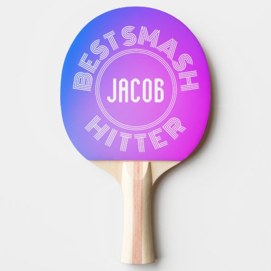 BESTE SMASH HITTER Gradient Eenvoudig ontwerp Tafeltennisbatje (Voorkant)