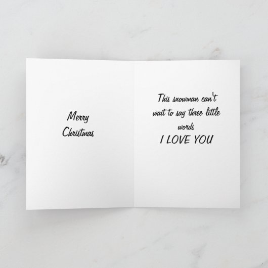 BESTE SNEEUWMAN ZEGT "IK HOU VAN JE" FEESTDAGEN KAART (Binnen)