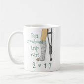 Beste snowboard reis ooit! grappige cast koffiemok (Links)