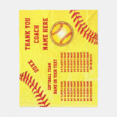 Beste Softbal Coach Cadeaus, Persoonlijk, Softbal Fleece Deken (Voorkant)