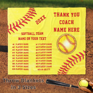 Beste Softbal Coach Cadeaus, Persoonlijk, Softbal Fleece Deken