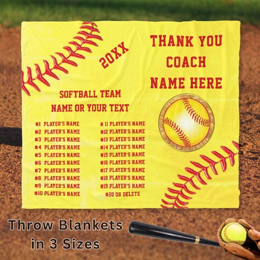 Beste Softbal Coach Cadeaus, Persoonlijk, Softbal Fleece Deken