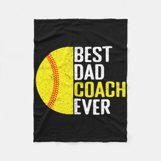 Beste Softll Papa Coach Ooit Grappige Retro Softll Fleece Deken (Voorkant)