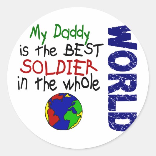 Beste soldaat in de wereld 2 (papa) ronde sticker (Voorkant)