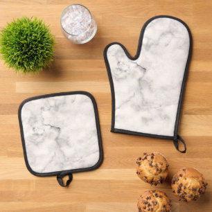 Beste Solid Color Silver gewatteerde hittebescherm Ovenwant & Pannenlap Set