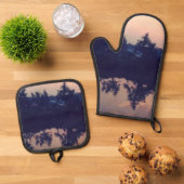 Beste Solid Color Silver gewatteerde hittebescherm Ovenwant & Pannenlap Set (Top down)