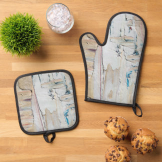 Beste Solid Color Silver gewatteerde hittebescherm Ovenwant & Pannenlap Set