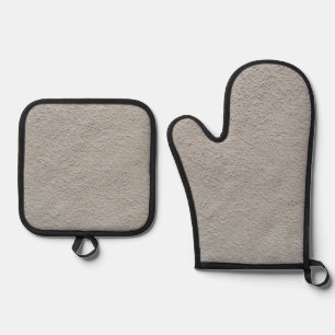 Beste Solid Color Silver gewatteerde hittebescherm Ovenwant & Pannenlap Set