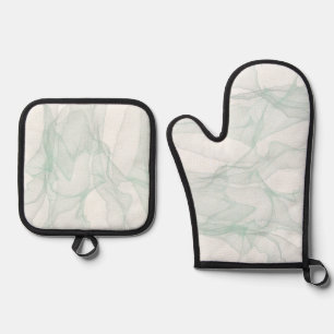 Beste Solid Color Silver gewatteerde hittebescherm Ovenwant & Pannenlap Set