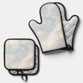 Beste Solid Color Silver gewatteerde hittebescherm Ovenwant & Pannenlap Set (Voorkant / Achterkant)