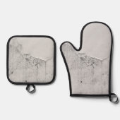 Beste Solid Color Silver gewatteerde hittebescherm Ovenwant & Pannenlap Set (Voorkant)