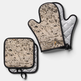 Beste Solid Color Silver gewatteerde hittebescherm Ovenwant & Pannenlap Set