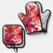 Beste Solid Color Silver gewatteerde hittebescherm Ovenwant & Pannenlap Set (Voorkant / Achterkant)