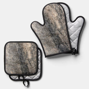 Beste Solid Color Silver gewatteerde hittebescherm Ovenwant & Pannenlap Set