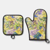 Beste Solid Color Silver gewatteerde hittebescherm Ovenwant & Pannenlap Set (Voorkant)