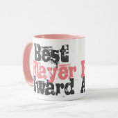 Beste Speler Award in Roze en Grijs Mok (Voorkant links)