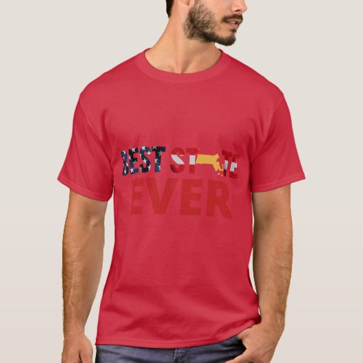 Beste staat ooit Massachusetts T-shirt (Voorkant)