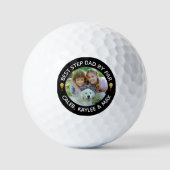 BESTE STAP DAD VAN FAR Foto Golfer Uw kleur Golfballen (Voorkant)