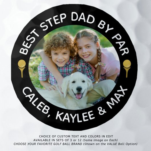 BESTE STAP DAD VAN FAR Foto Golfer Uw kleur Golfballen