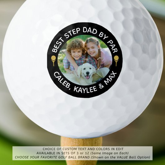 BESTE STAP DAD VAN FAR Foto Golfer Uw kleur Golfballen