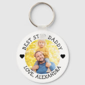 Beste stap papa foto gepersonaliseerd sleutelhanger (Achterkant)
