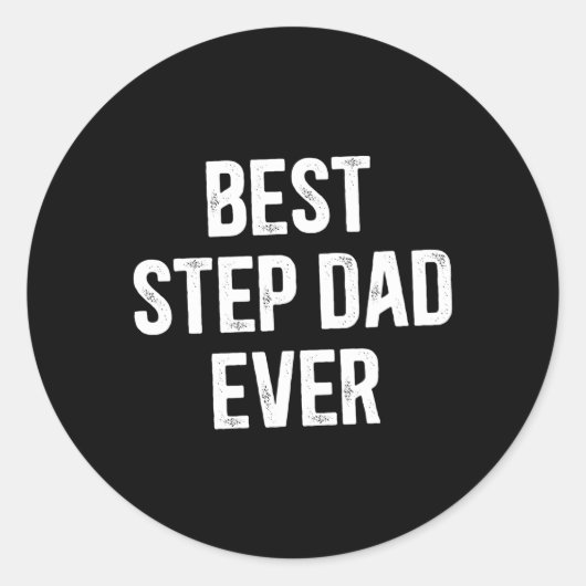Beste stap papa ooit beste stiefvader ooit ronde sticker (Voorkant)