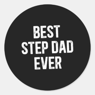 Beste stap papa ooit beste stiefvader ooit ronde sticker