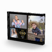 Beste stap vader ooit 3 Foto Collage Black en Gold (Rechts)