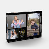 Beste stap vader ooit 3 Foto Collage Black en Gold (Links)