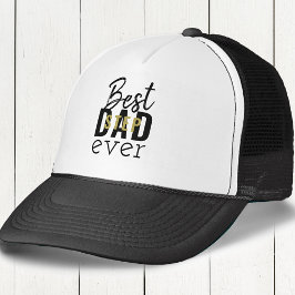 Beste Stepdad Ever Black en Gold Typografie Trucker Pet
