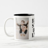 Beste Stepdad Ever vader Dag 2 Foto Collage Tweekleurige Koffiemok (Links)