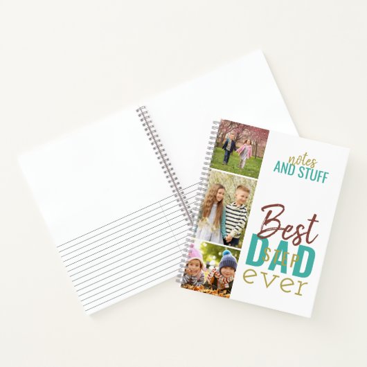 Beste Stepdad ooit Custom 3 Fotostrip Notitieboek (Binnen)