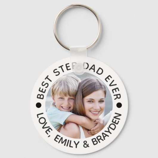 BESTE STEPDAD OOIT Foto gepersonaliseerd Sleutelhanger (Voorkant)