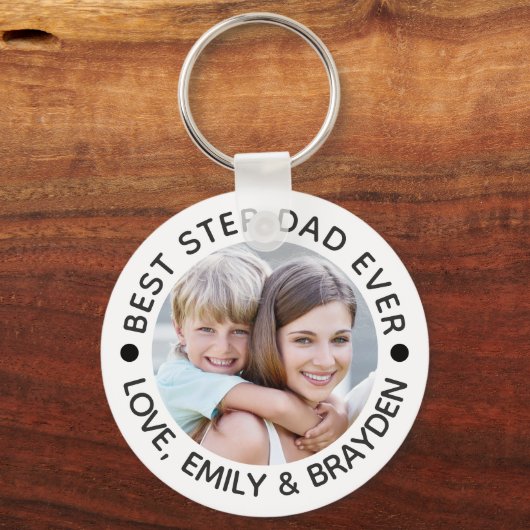 BESTE STEPDAD OOIT Foto gepersonaliseerd Sleutelhanger (Voorkant)