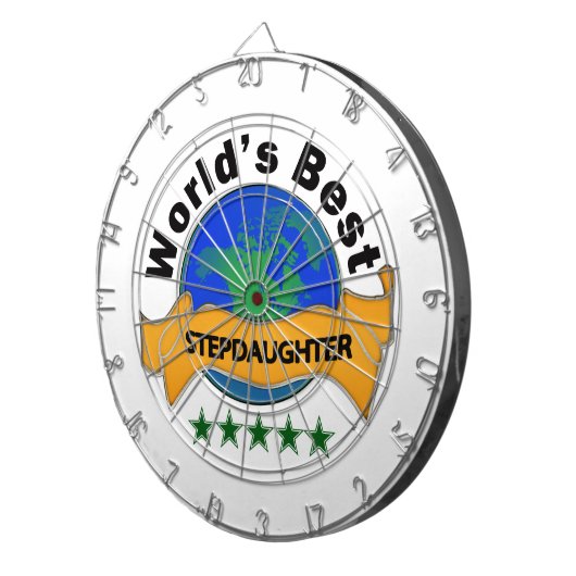 Beste Stepdochter van de wereld Dartbord (Voorkant Rechts)
