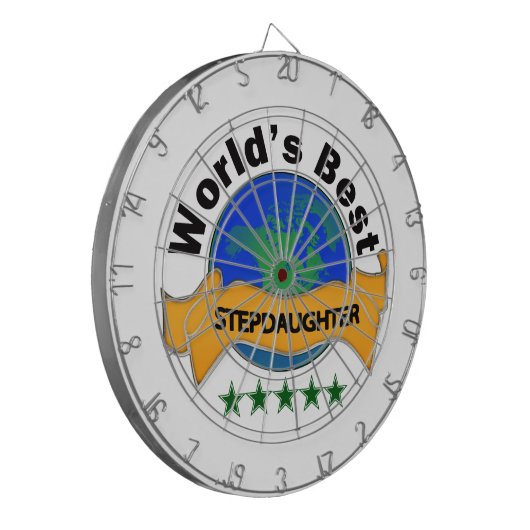 Beste Stepdochter van de wereld Dartbord (Voorkant Links)