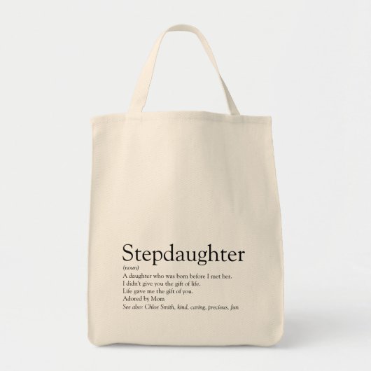 Beste Stiefdochter Ter Wereld Definitie Tote Bag (Voorkant)