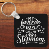 Beste stiefmoeder cadeau van een schattige samenge sleutelhanger (Voorkant)