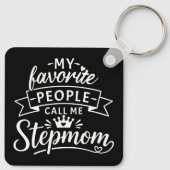 Beste stiefmoeder cadeau van een schattige samenge sleutelhanger (Achterkant)