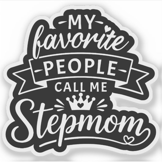 Beste stiefmoeder cadeau van een schattige samenge sticker (Voorkant)