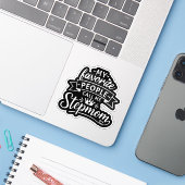Beste stiefmoeder cadeau van een schattige samenge sticker (Laptop met iPhone)