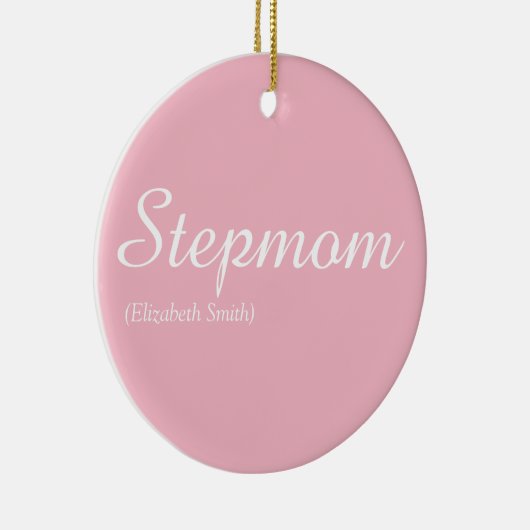 Beste stiefmoeder ooit, mooie roze elegante stiefm keramisch ornament (Rechts)