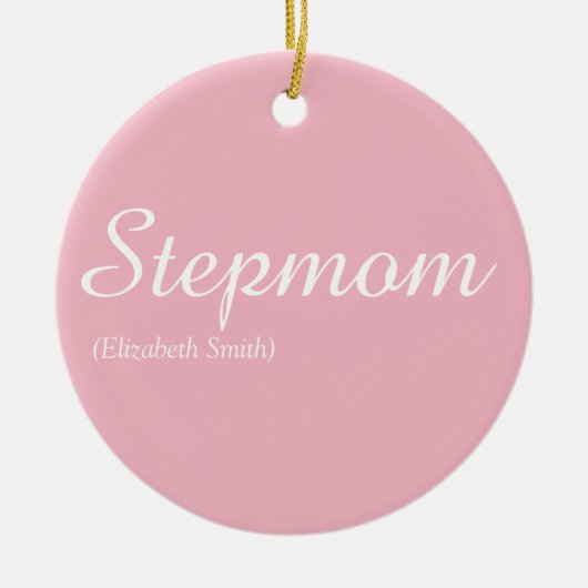 Beste stiefmoeder ooit, mooie roze elegante stiefm keramisch ornament (Voorkant)