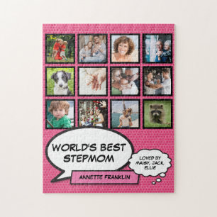 Beste stiefmoeder ter wereld 12 foto's Roze modern Legpuzzel